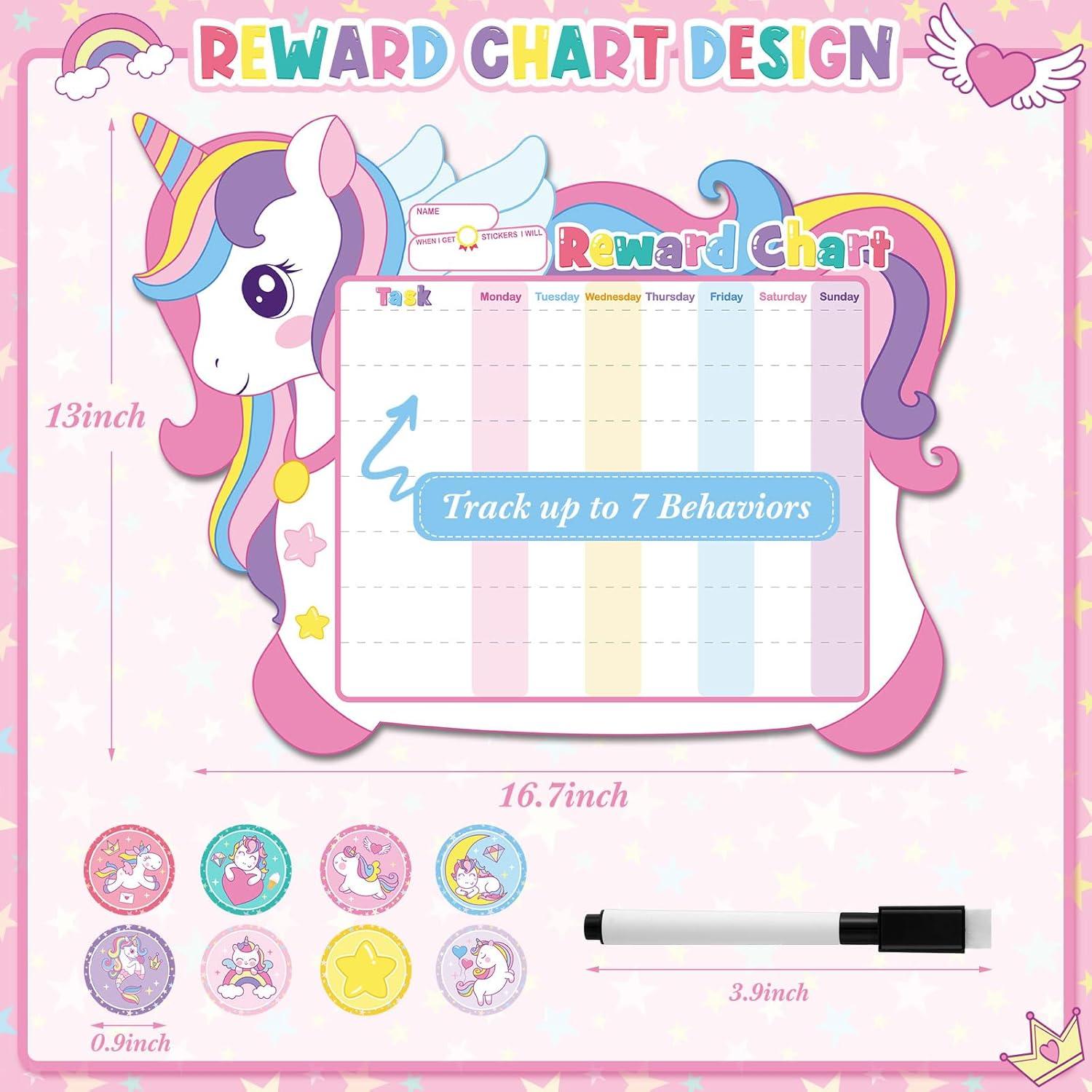 Tabla de Recompensas Unicornio Pickmesh 33x42 cm con 72 Pegatinas