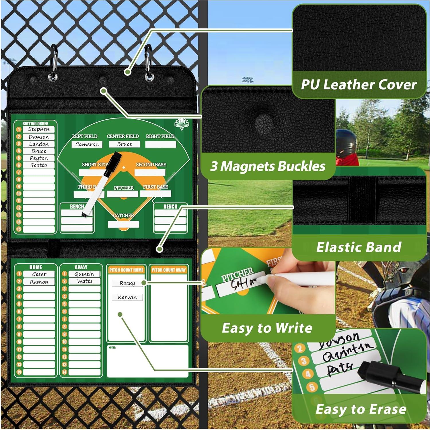 Tablero de Alineación de Béisbol Magnético HIGHRAZON Plegable