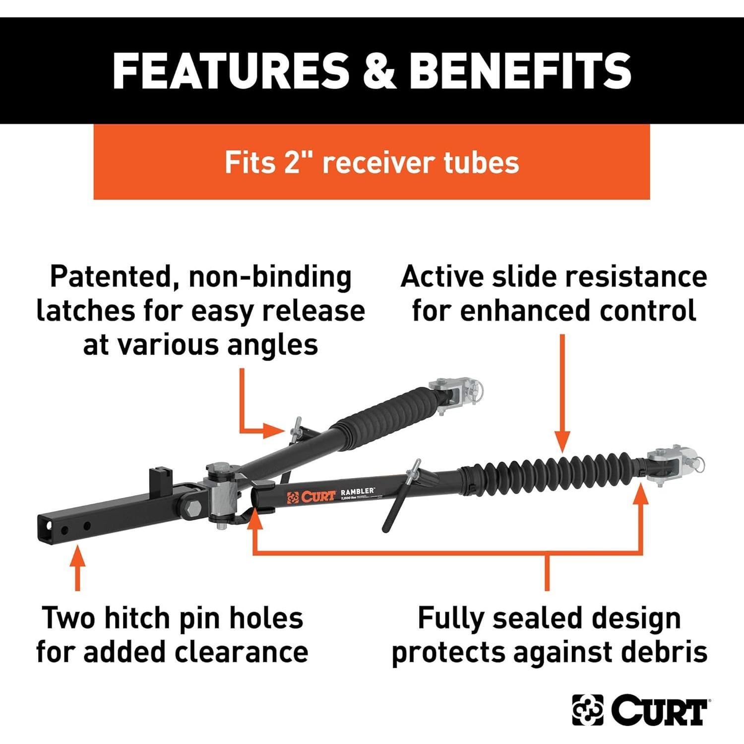 Barra de Remolque CURT Rambler 3,402 kg Acero 5.08 cm
