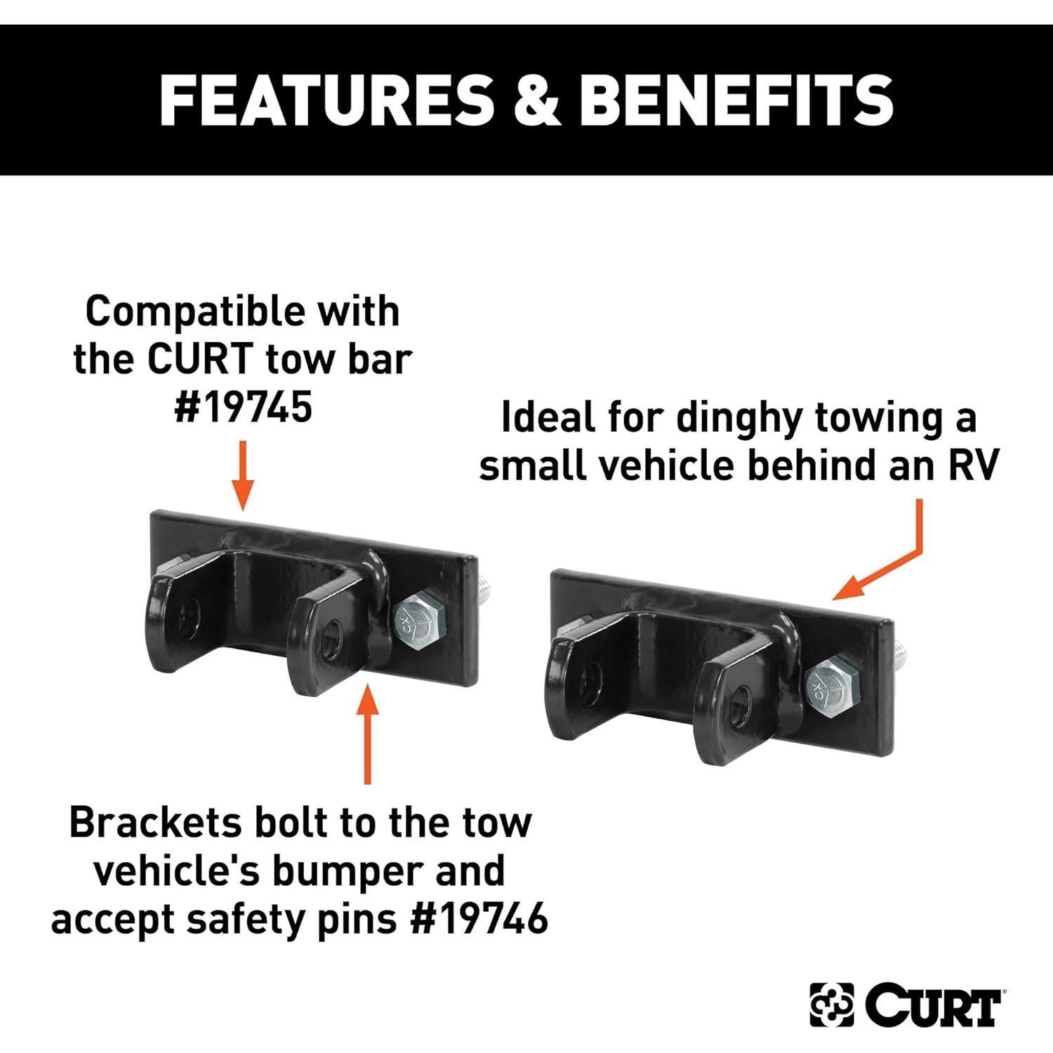 Soportes de Parachoques Ajustables CURT 19748 para Remolque
