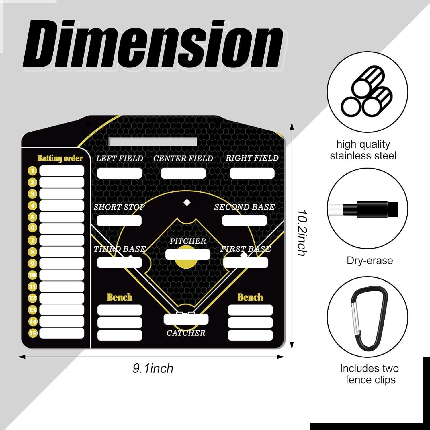 Tablero Magnético de Béisbol Geyee 34 Piezas con Bolígrafo