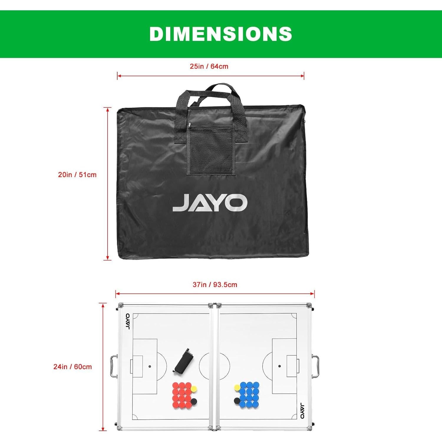 Pizarra de Entrenamiento de Fútbol JAYO Doble Cara Magnética