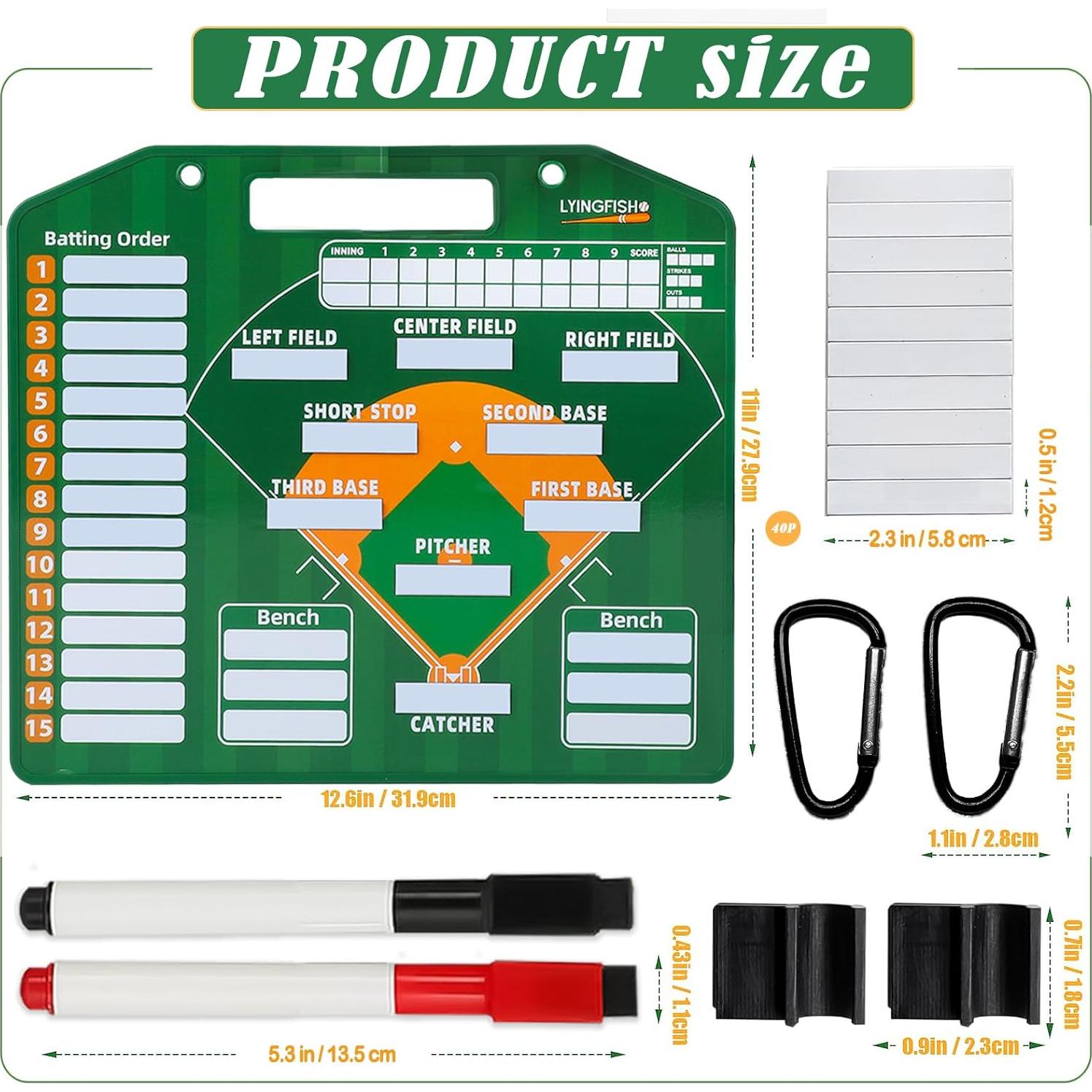 Tablero Magnético de Alineación de Béisbol LYINGFISH 31.75x27.94cm