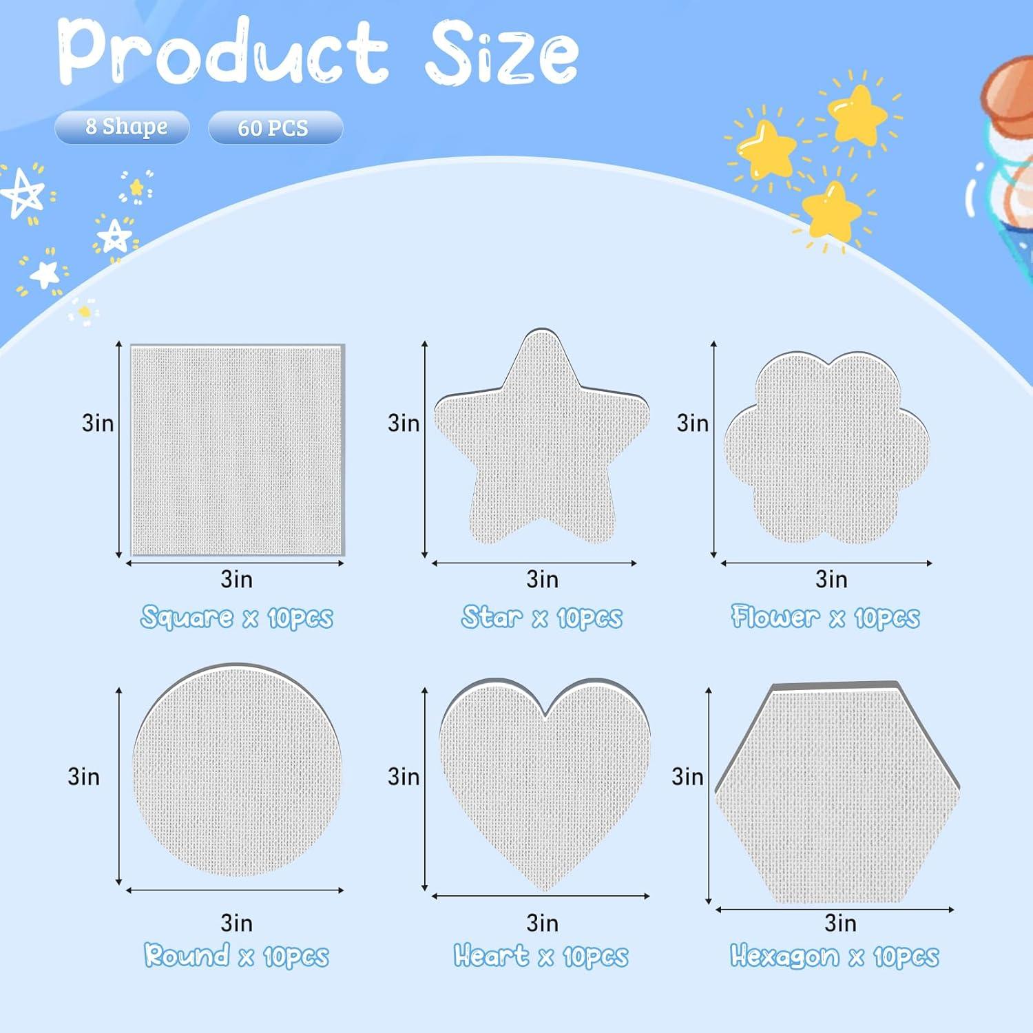 60 Mini Lienzos Magnéticos ZhouBoat 7.5 cm para Pintar DIY