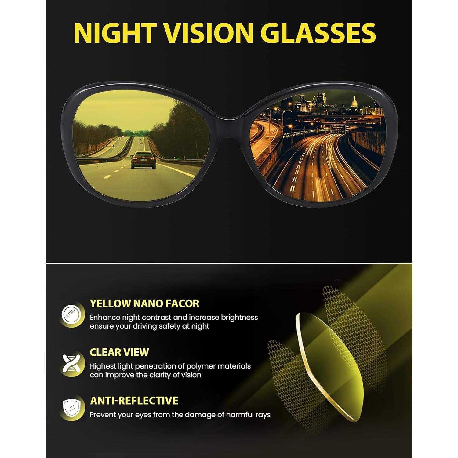 Gafas de Visión Nocturna Polarizadas TJUTR para Mujeres