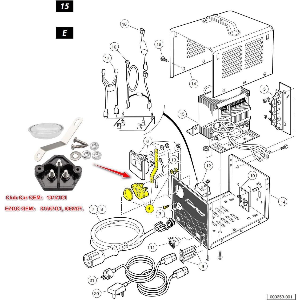 Cargador de Batería Lester 30A Drive-up para Club Car y EZGO
