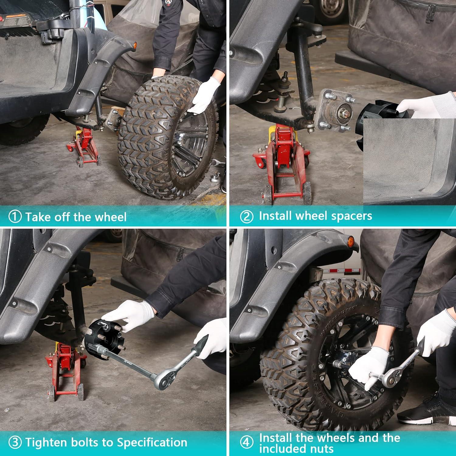 Kit de Espaciadores de Ruedas 10L0L 2" para Carrito de Golf