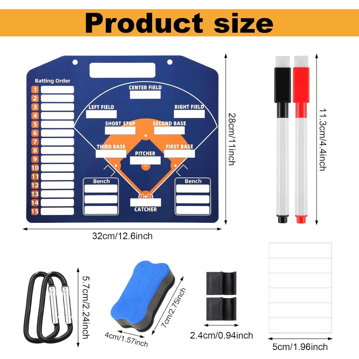 Tablero de Alineación Magnético NQEUEPN 32x28 cm para Béisbol