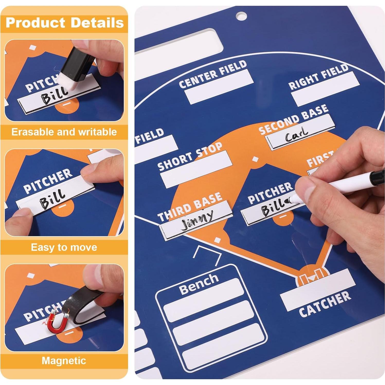 Tablero de Alineación Magnético NQEUEPN 32x28 cm para Béisbol