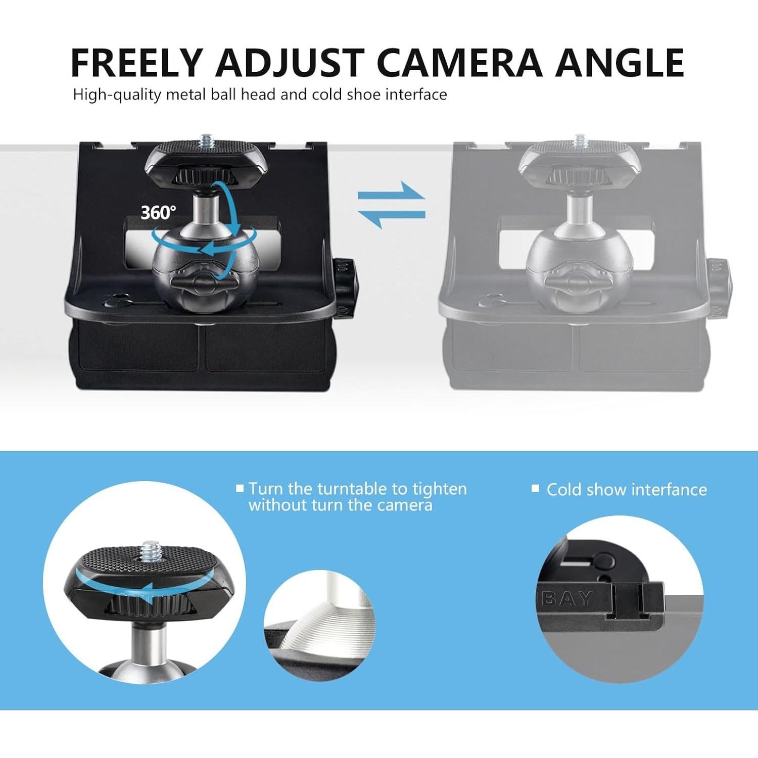 Soporte de cámara RAUBAY para monitor con tornillo de 6,35 mm