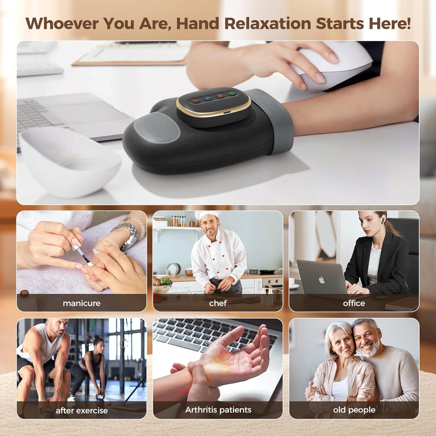 Masajeador de Manos Estefanlo con Calor y Compresión 3 Modos