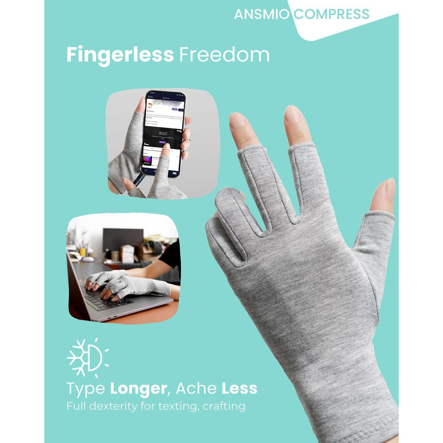 Guantes de compresión ANSMIO para artritis y túnel carpiano S