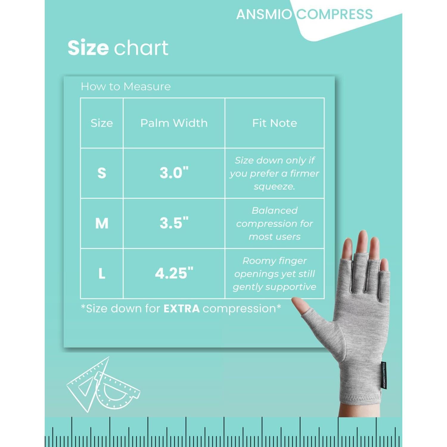 Guantes de compresión ANSMIO para artritis y túnel carpiano S