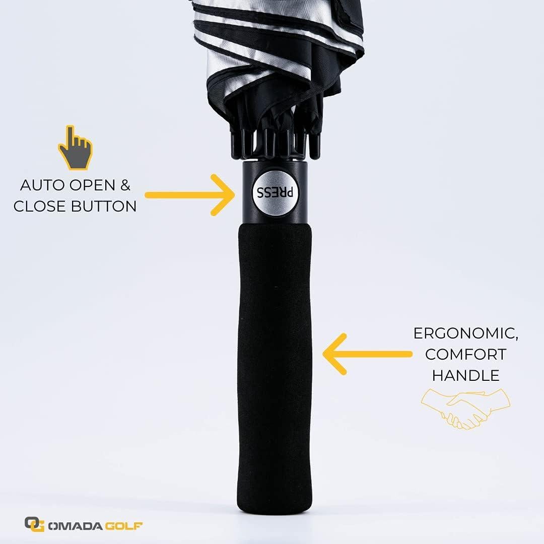 Paraguas de Golf OMADA UV Negro 172.72 cm Doble Capa