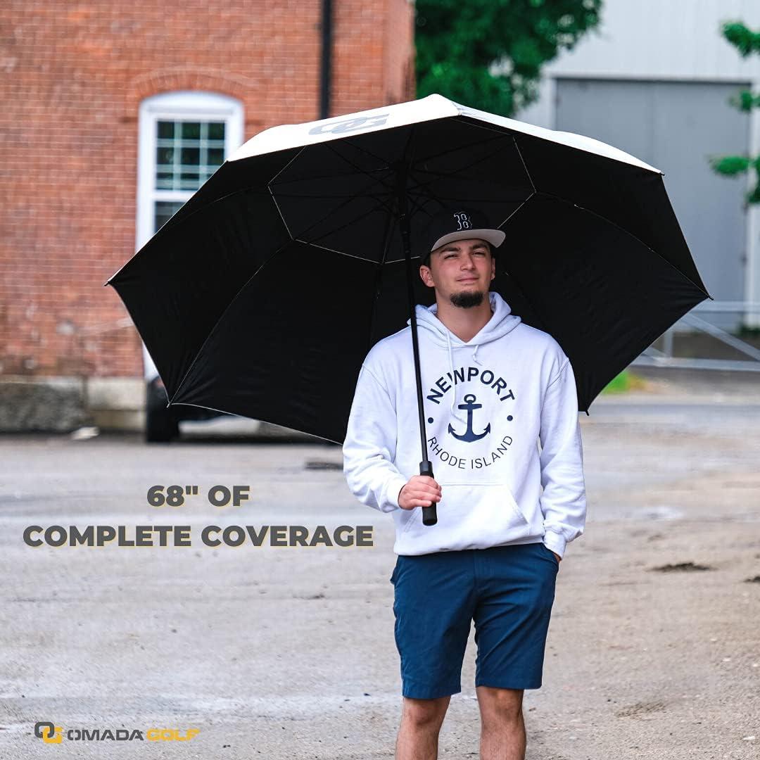 Paraguas de Golf OMADA UV Negro 172.72 cm Doble Capa