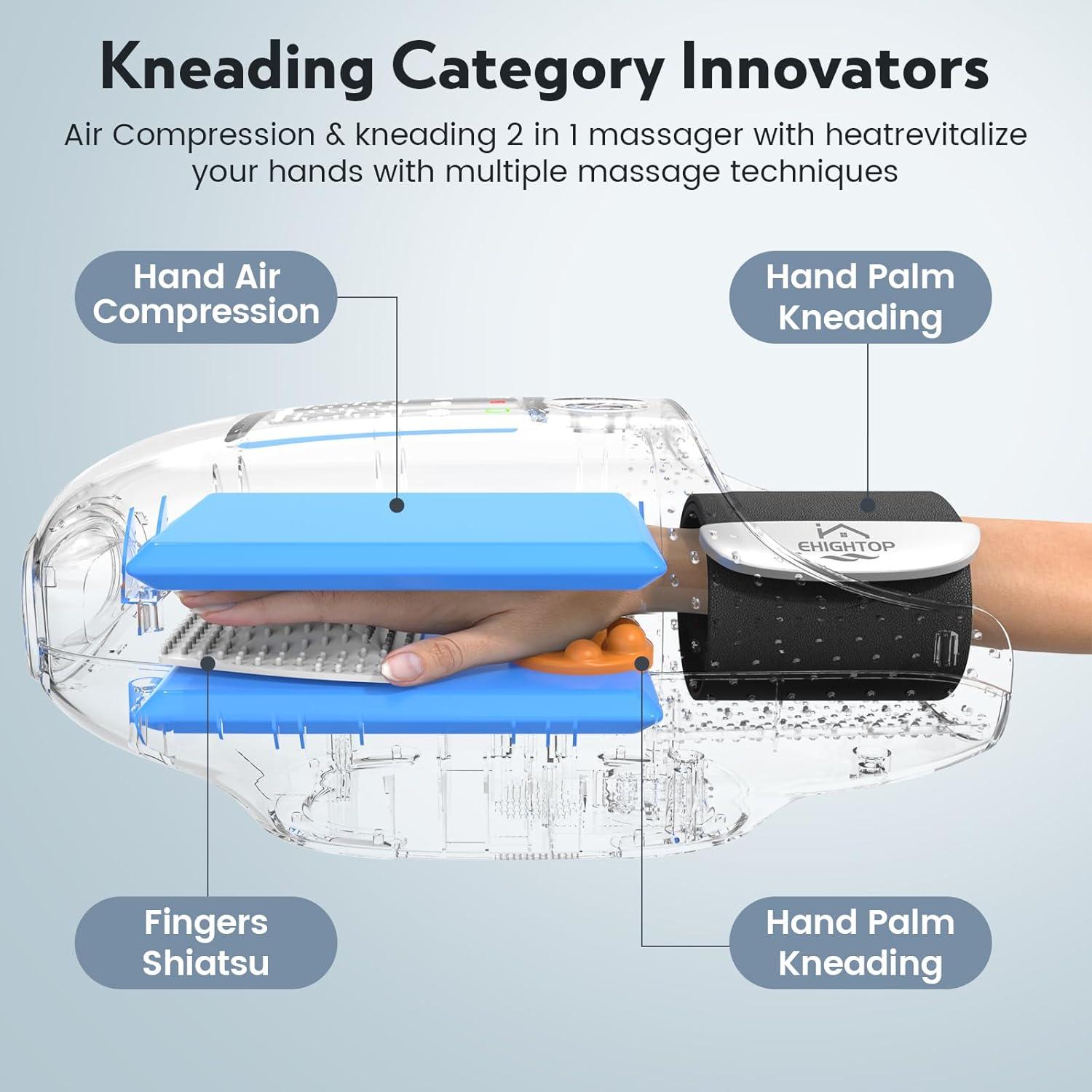 Masajeador de Manos Ehightop RV3003B con Calor y Compresión