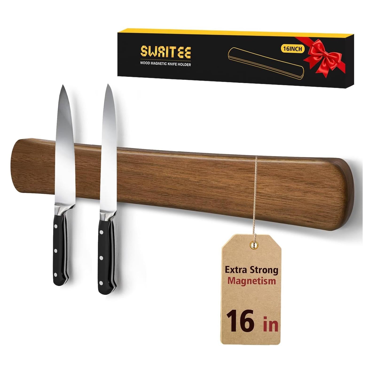 Soporte Magnético para Cuchillos Swaitee 40cm Madera Acacia