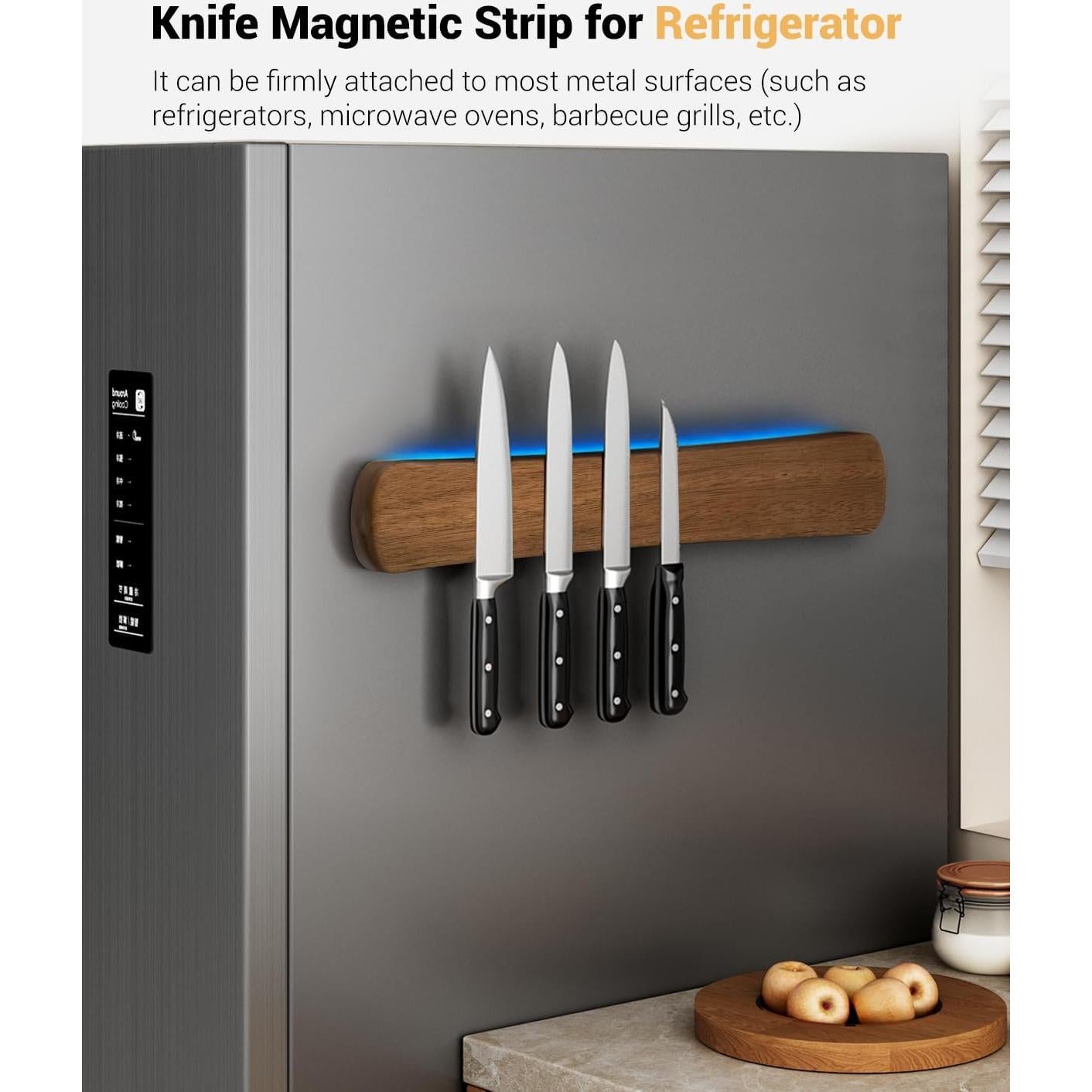 Soporte Magnético para Cuchillos Swaitee 40cm Madera Acacia