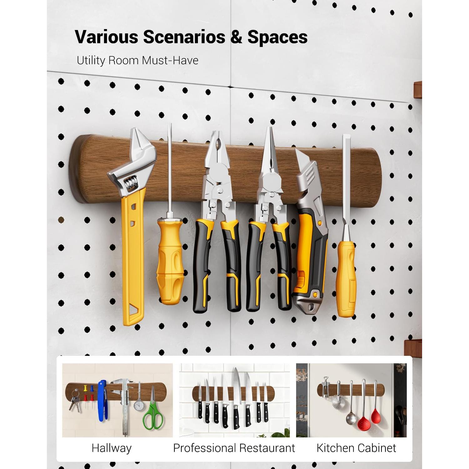 Soporte Magnético para Cuchillos Swaitee 40cm Madera Acacia