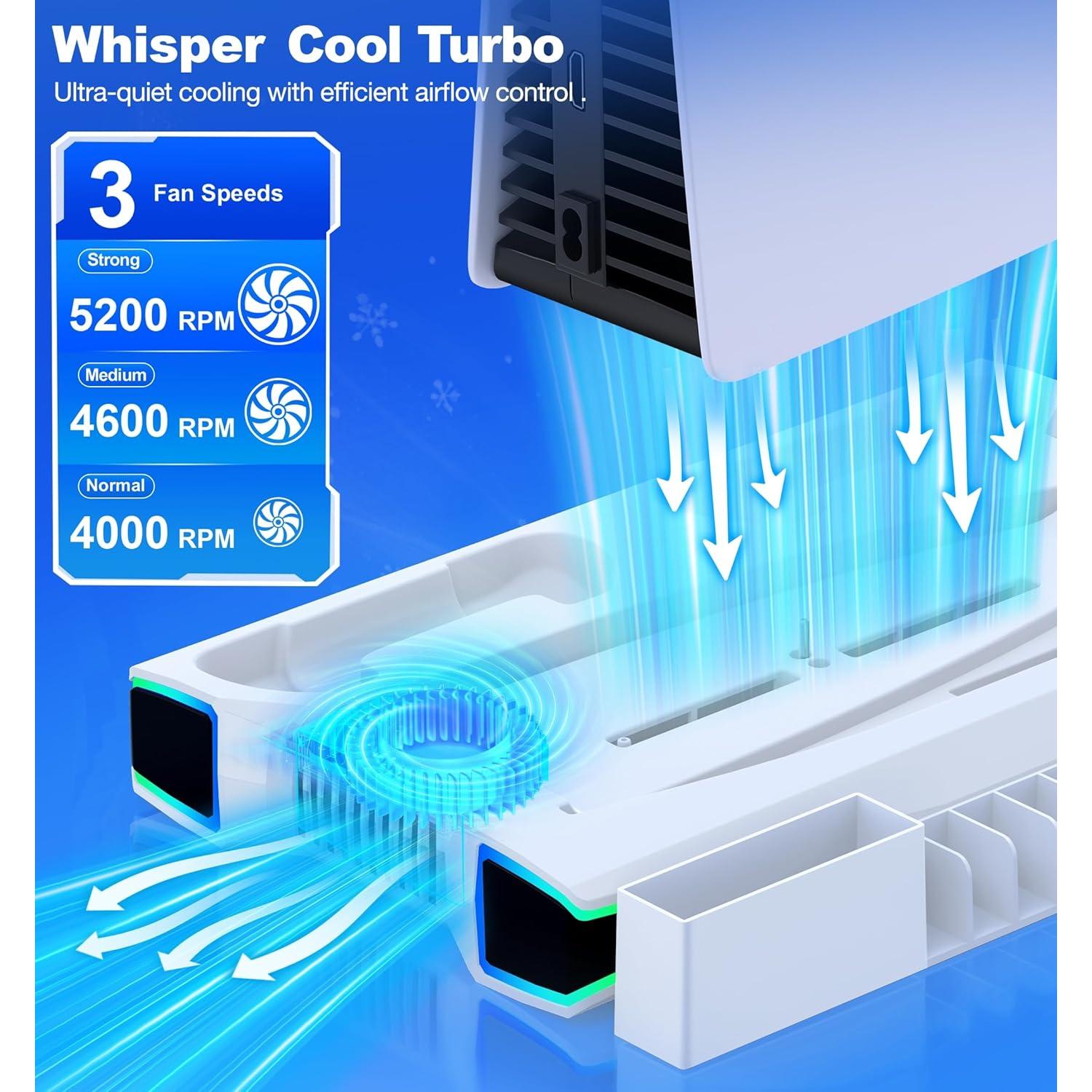 Soporte de Enfriamiento Kawaye PS5 Slim con Cargador Doble