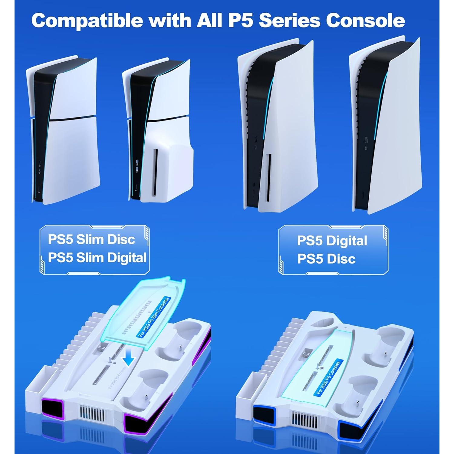 Soporte de Enfriamiento Kawaye PS5 Slim con Cargador Doble