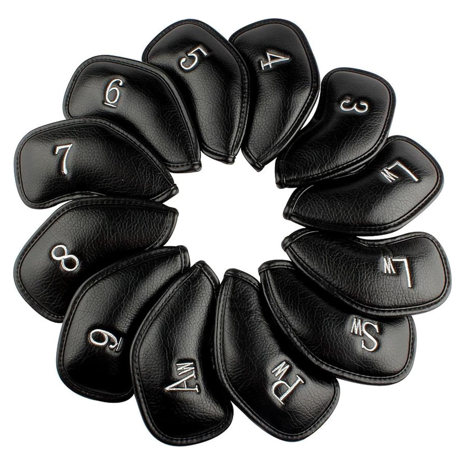 Juego de 12 fundas para cabezales de golf ToToRARI de cuero