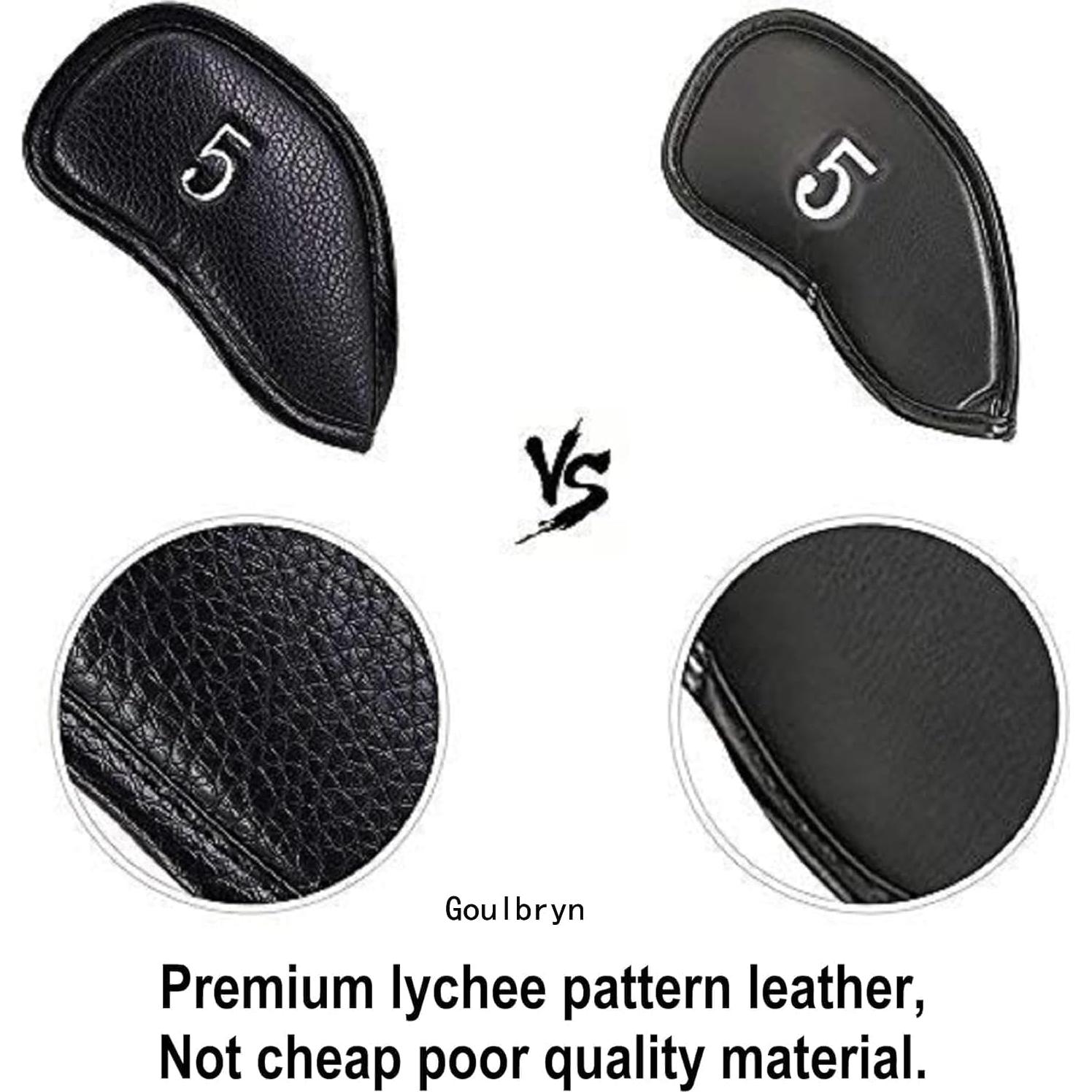 Juego de 12 fundas para cabezales de golf ToToRARI de cuero