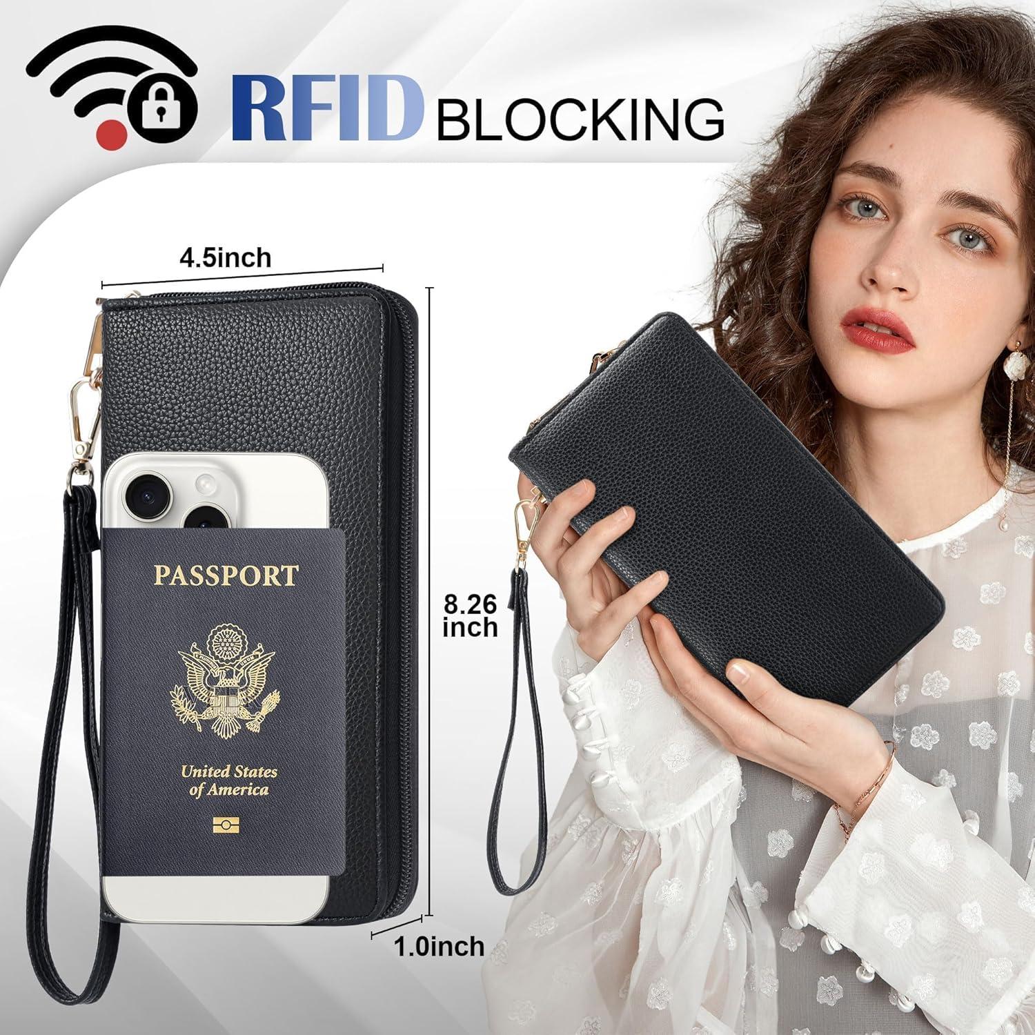 Billetera Chelmon para Mujeres con Bloqueo RFID de Cuero