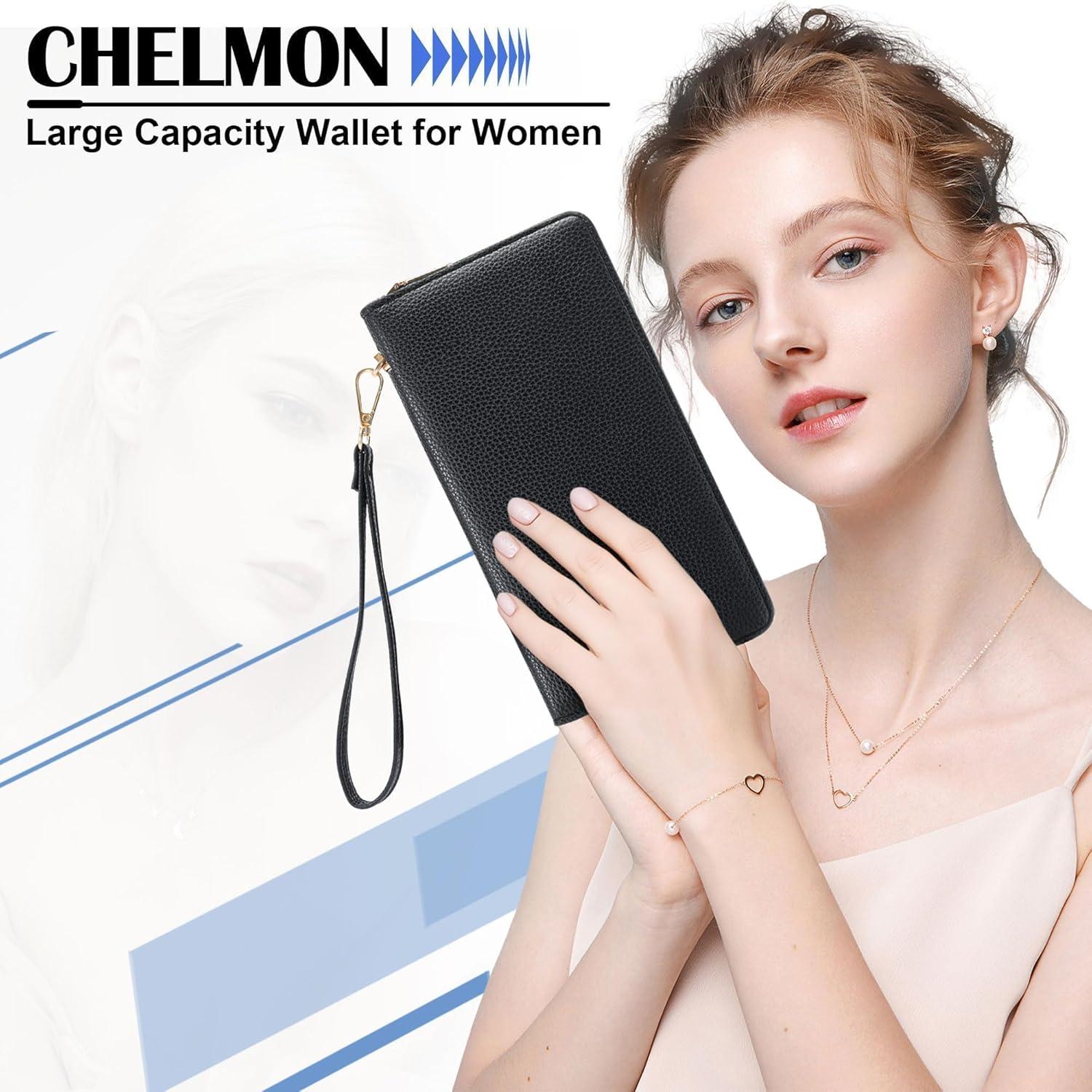 Billetera Chelmon para Mujeres con Bloqueo RFID de Cuero