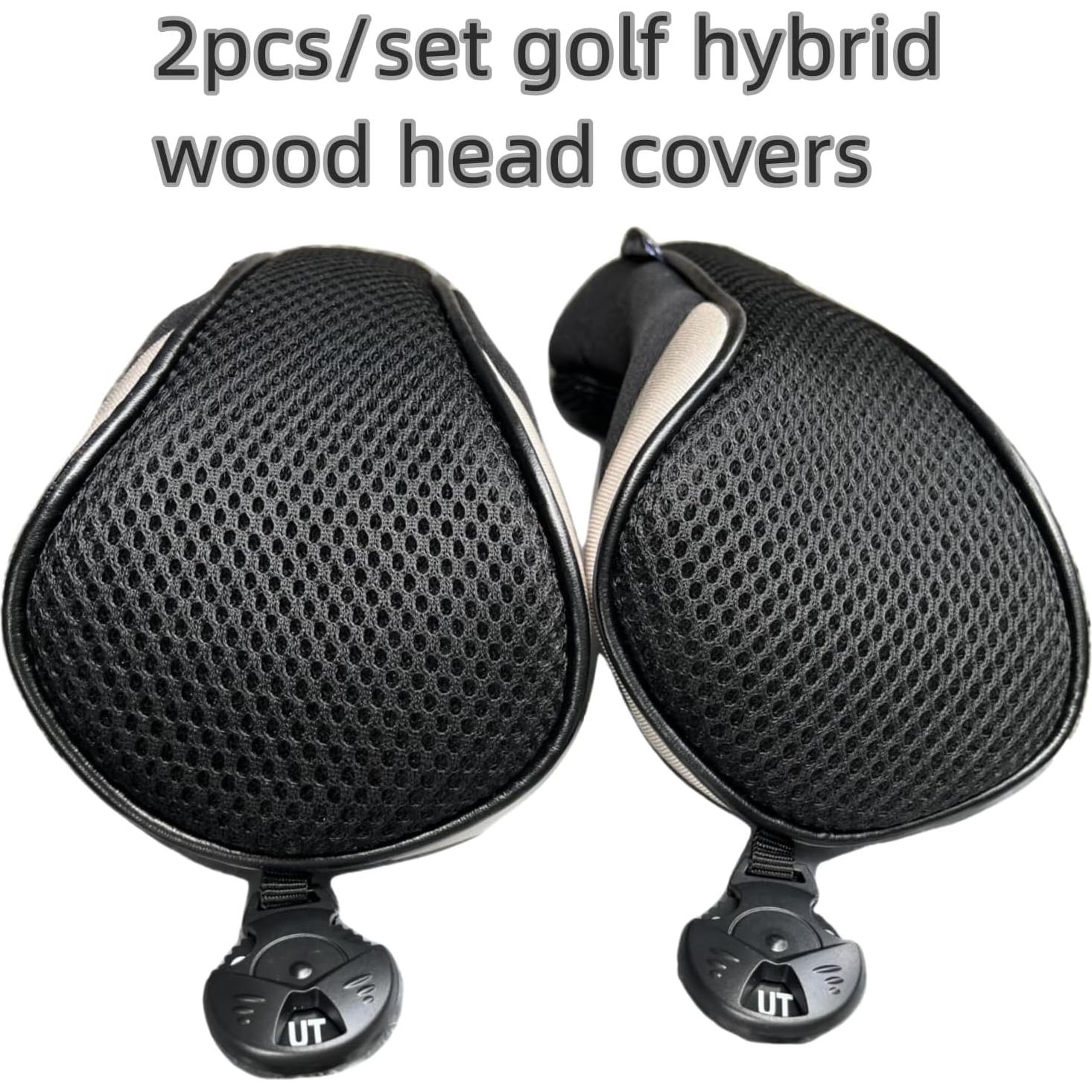 Juego de 2 Fundas Híbridas de Golf WTLJQQY Negras con Etiqueta