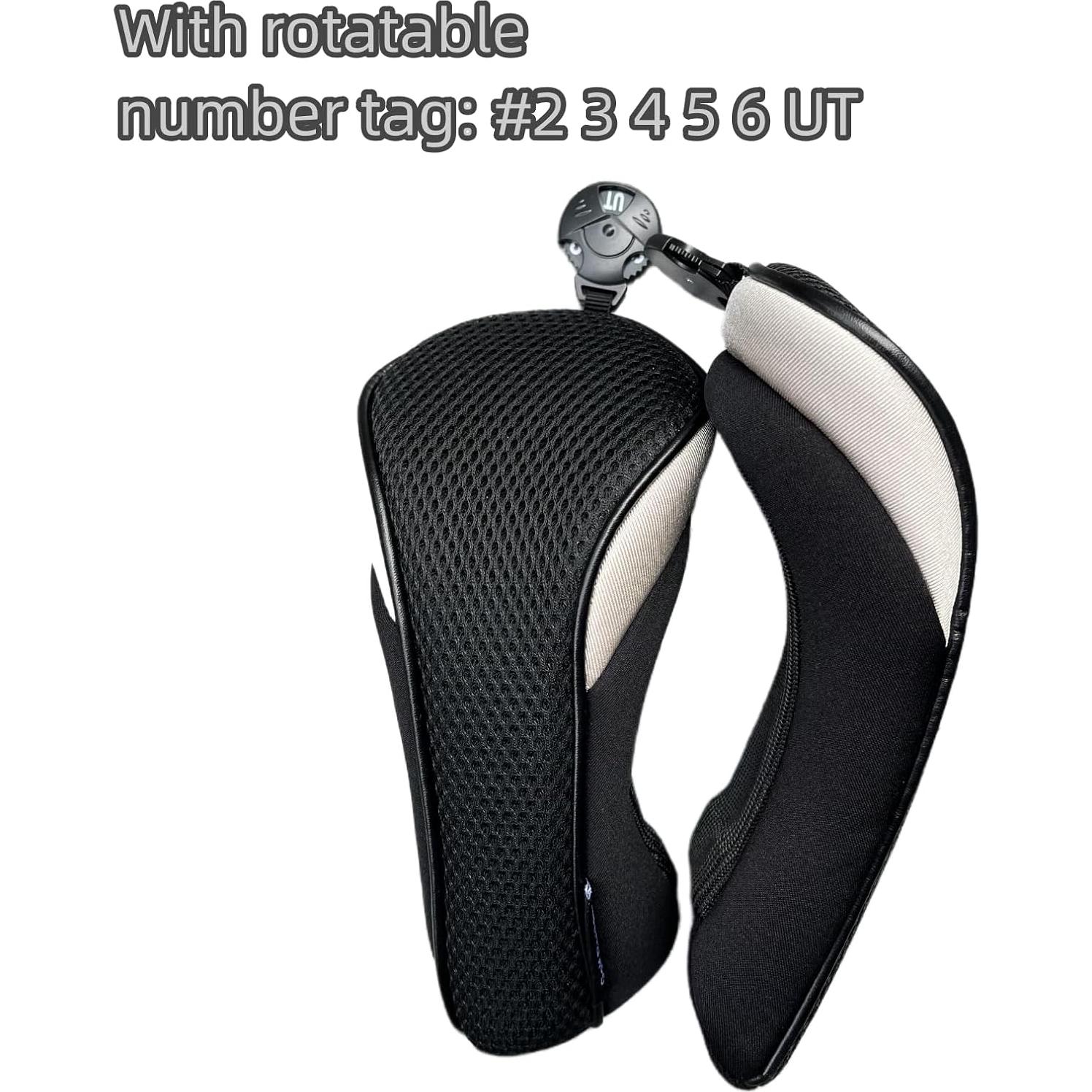 Juego de 2 Fundas Híbridas de Golf WTLJQQY Negras con Etiqueta