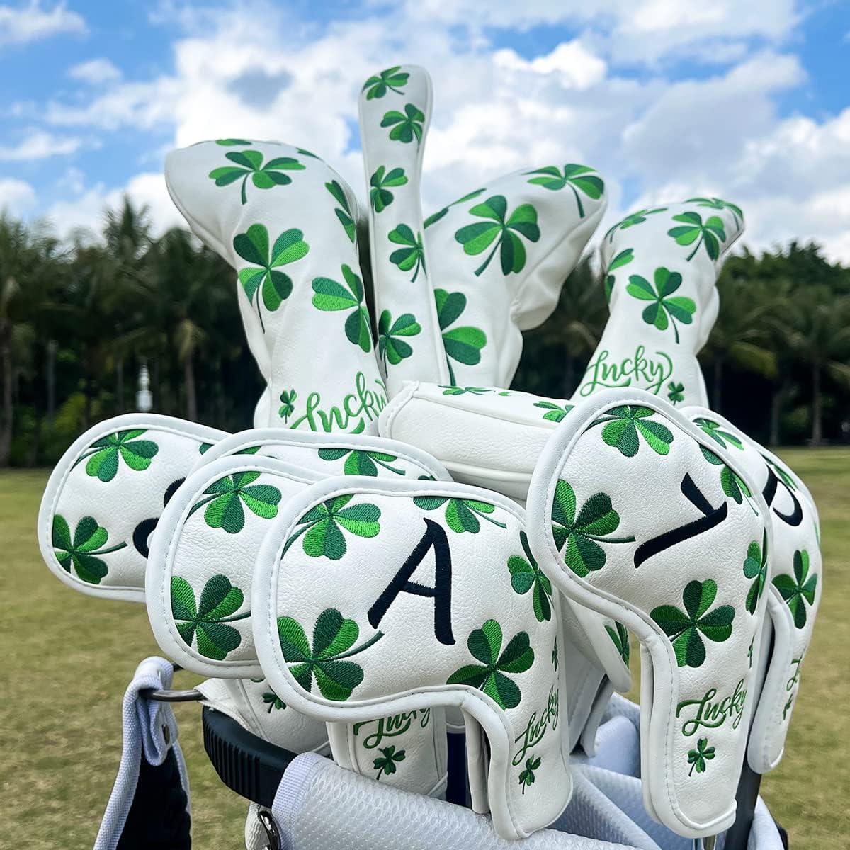 Cubiertas de Cabeza de Golf Aliennana - Cuero Premium, Bordado