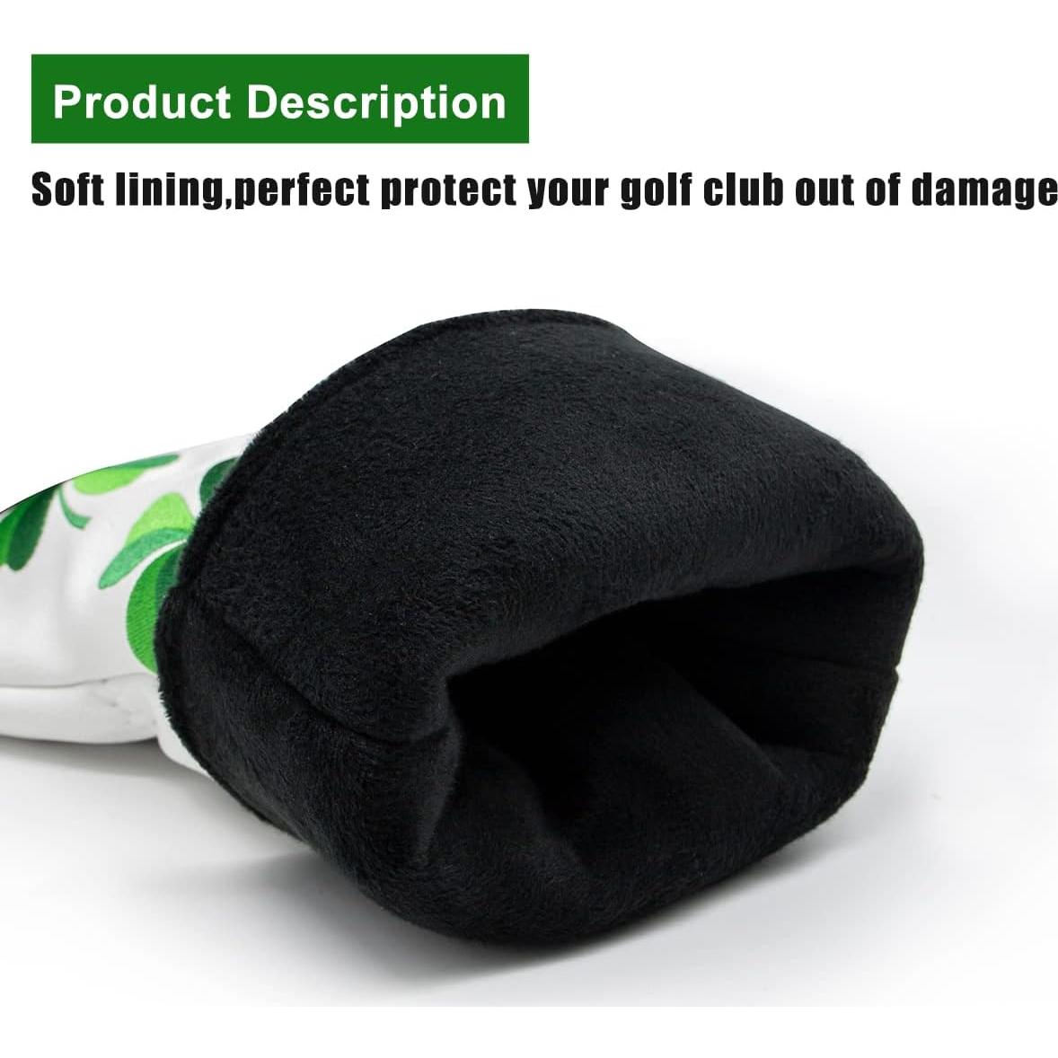 Cubiertas de Cabeza de Golf Aliennana - Cuero Premium, Bordado