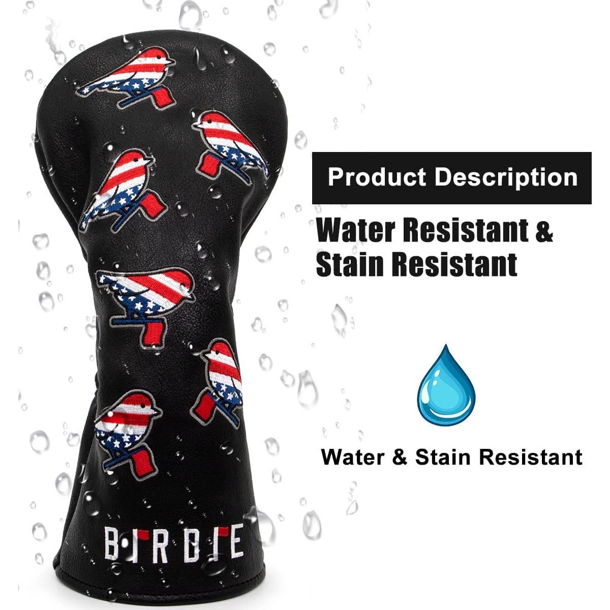 Cubiertas de Cabeza de Golf Aliennana - Cuero Premium, Diseño Banderas Americanas