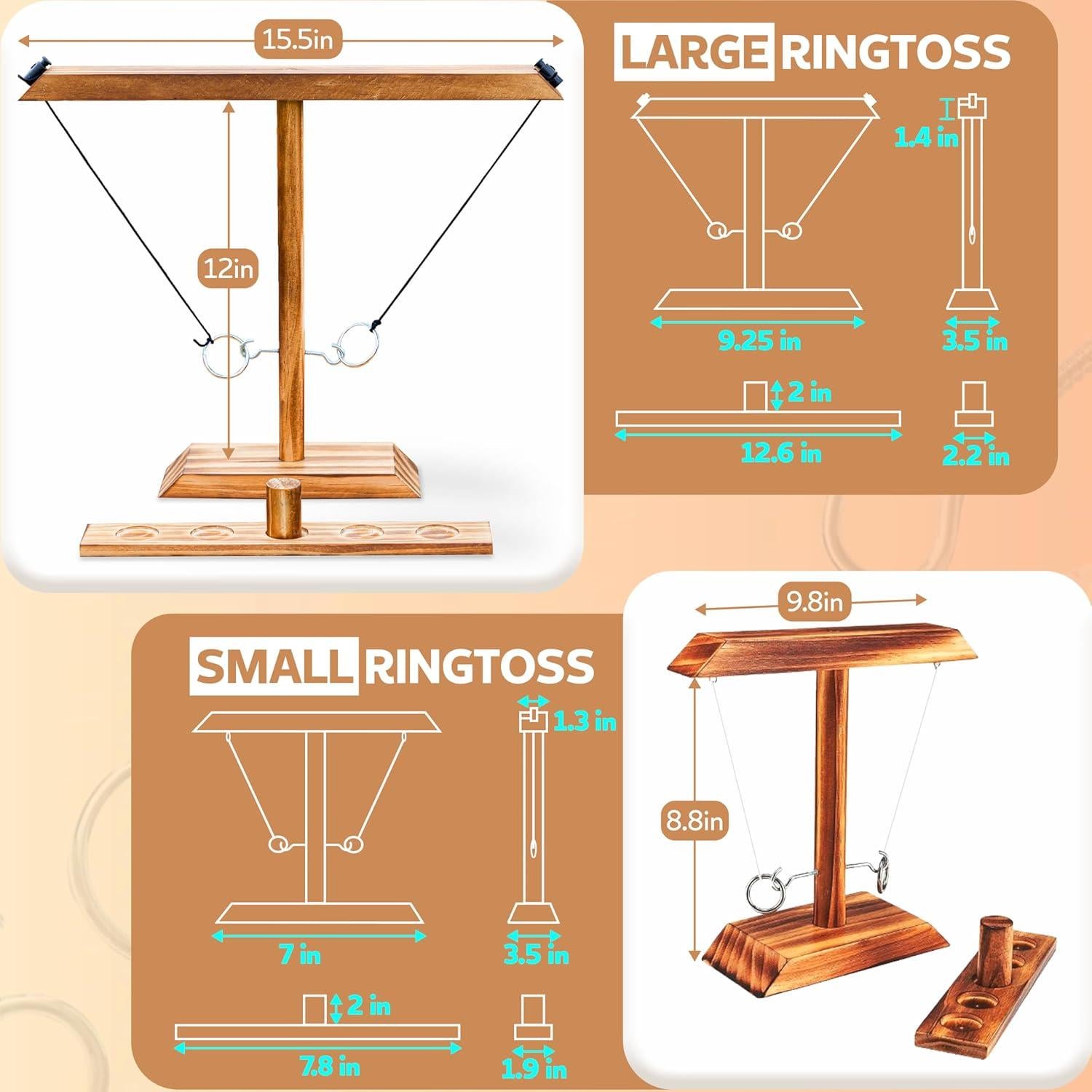 Juego de Lanzamiento de Aros CircleCraft CC-Ringtoss Madera