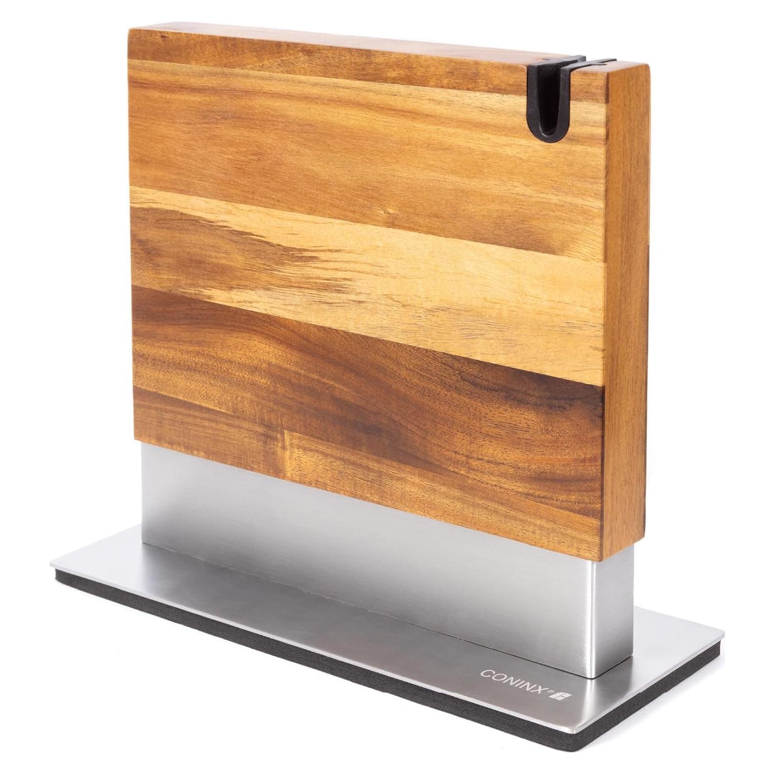 Bloque Magnético para Cuchillos Coninx Doble Cara Madera Acacia