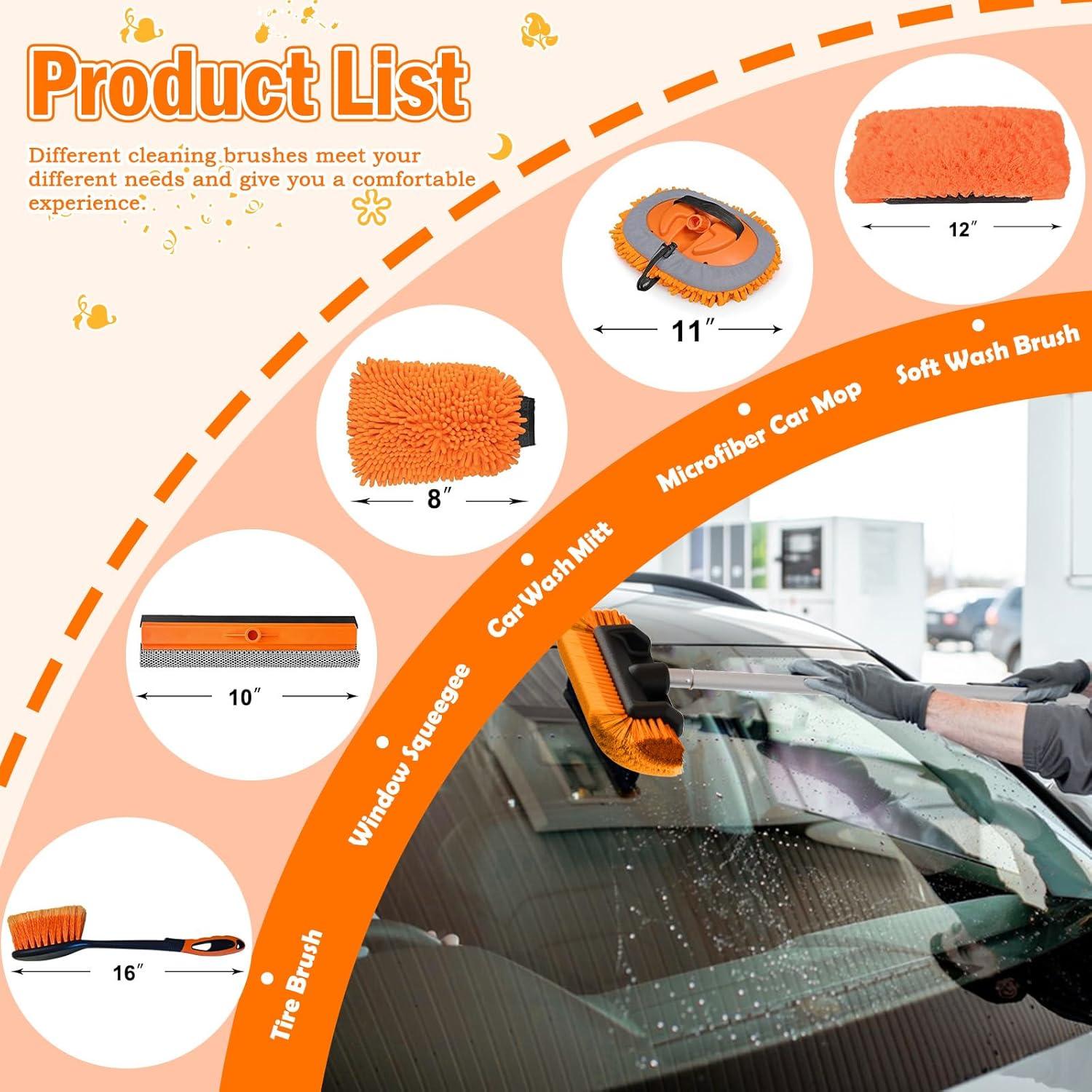 Kit de Limpieza de Autos LAANPOLE con Mango Telescópico 6m