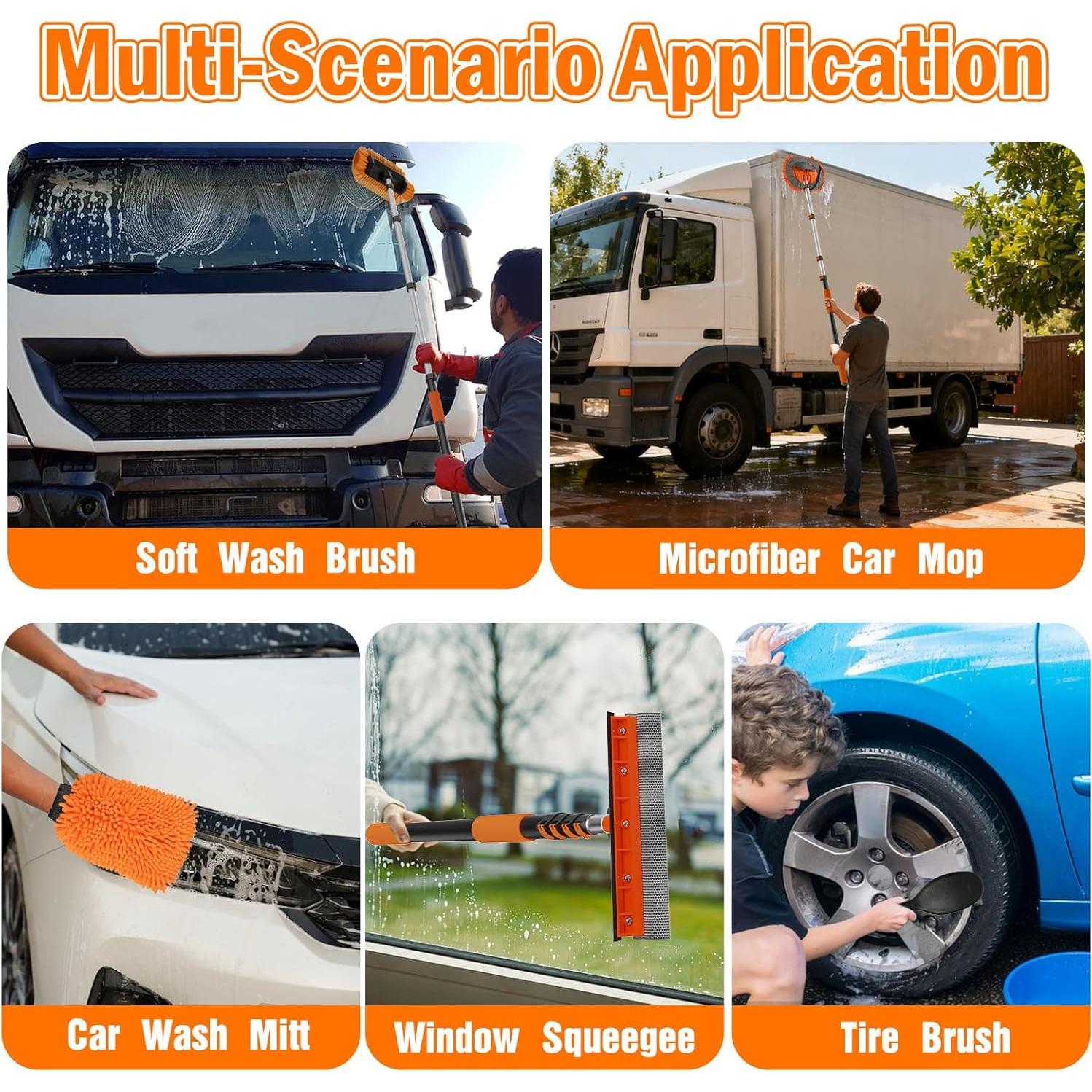 Kit de Limpieza de Autos LAANPOLE con Mango Telescópico 6m