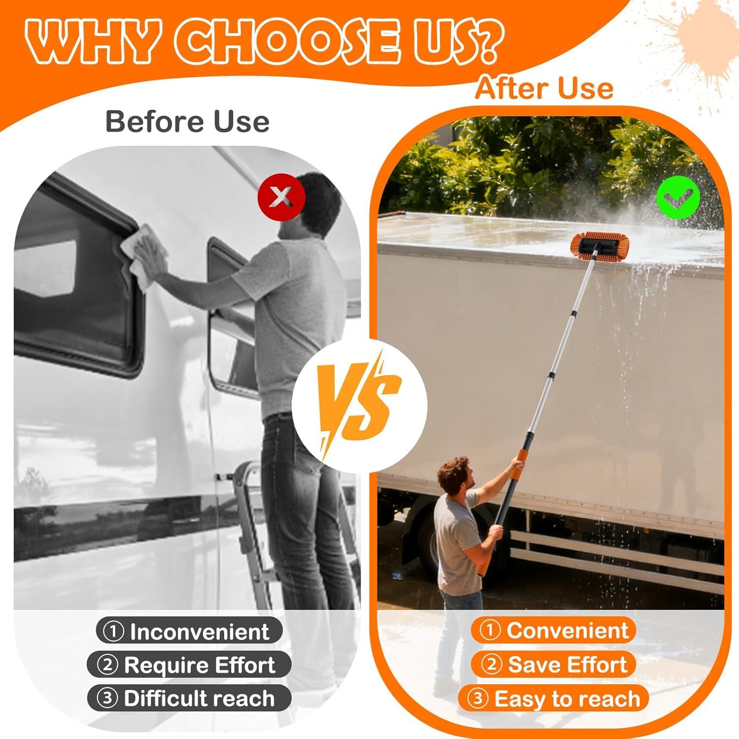 Kit de Limpieza de Autos LAANPOLE con Mango Telescópico 6m