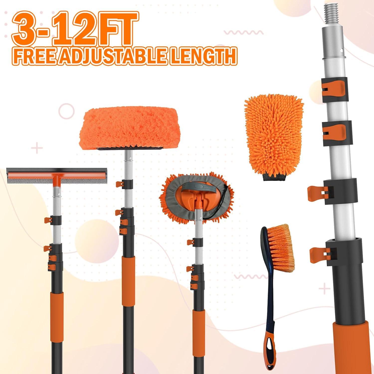 Kit de Limpieza de Autos LAANPOLE con Mango Telescópico 6m