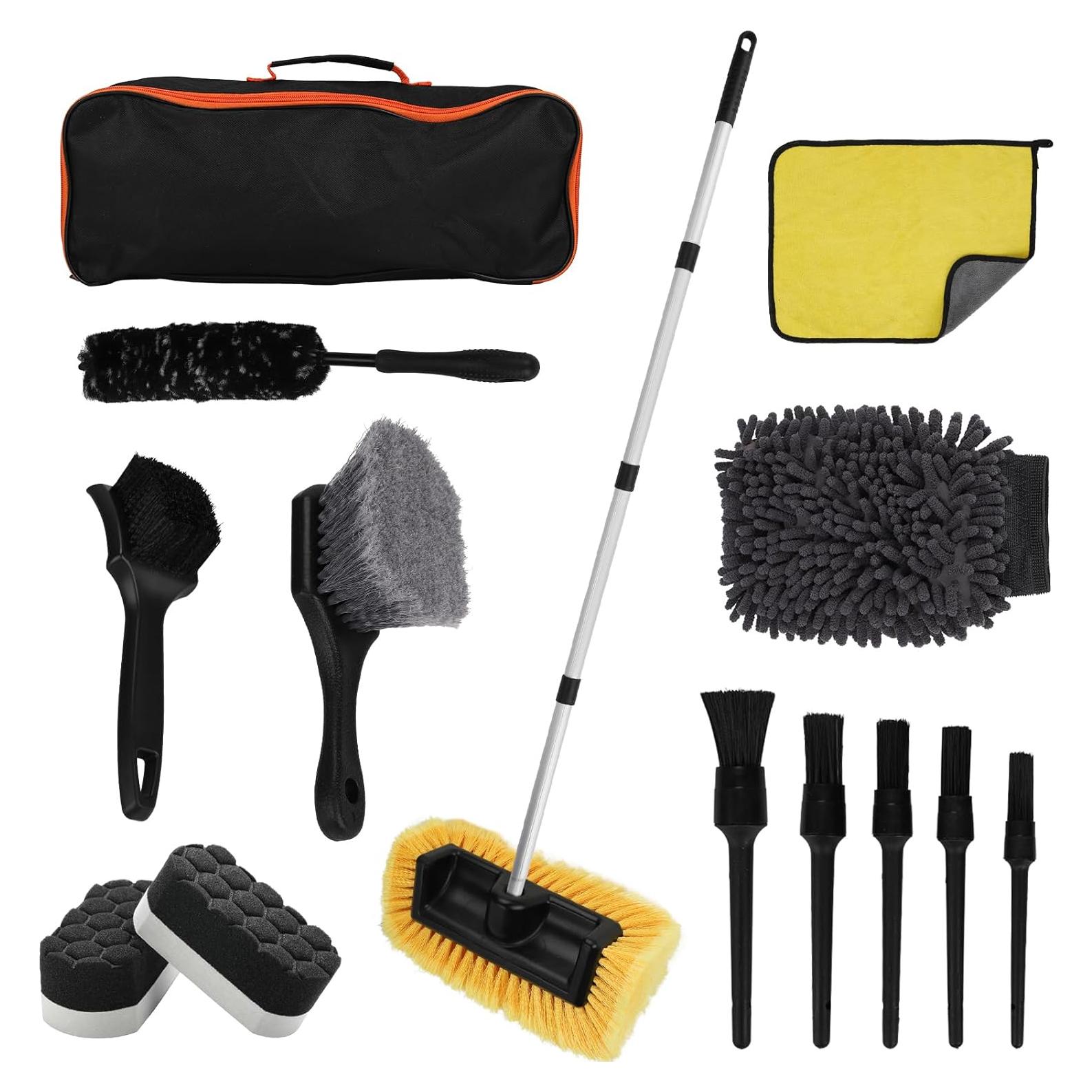 Kit de Lavado de Autos Vextronic 14PCS - Cepillos y Toalla