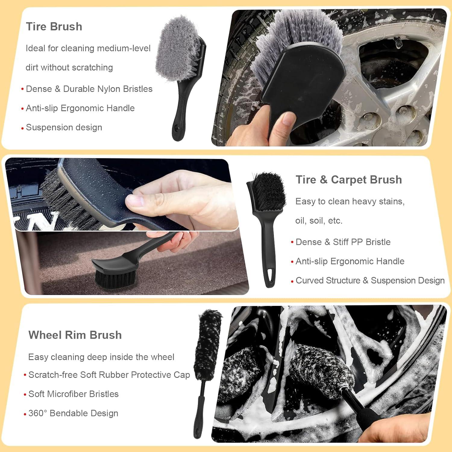 Kit de Lavado de Autos Vextronic 14PCS - Cepillos y Toalla