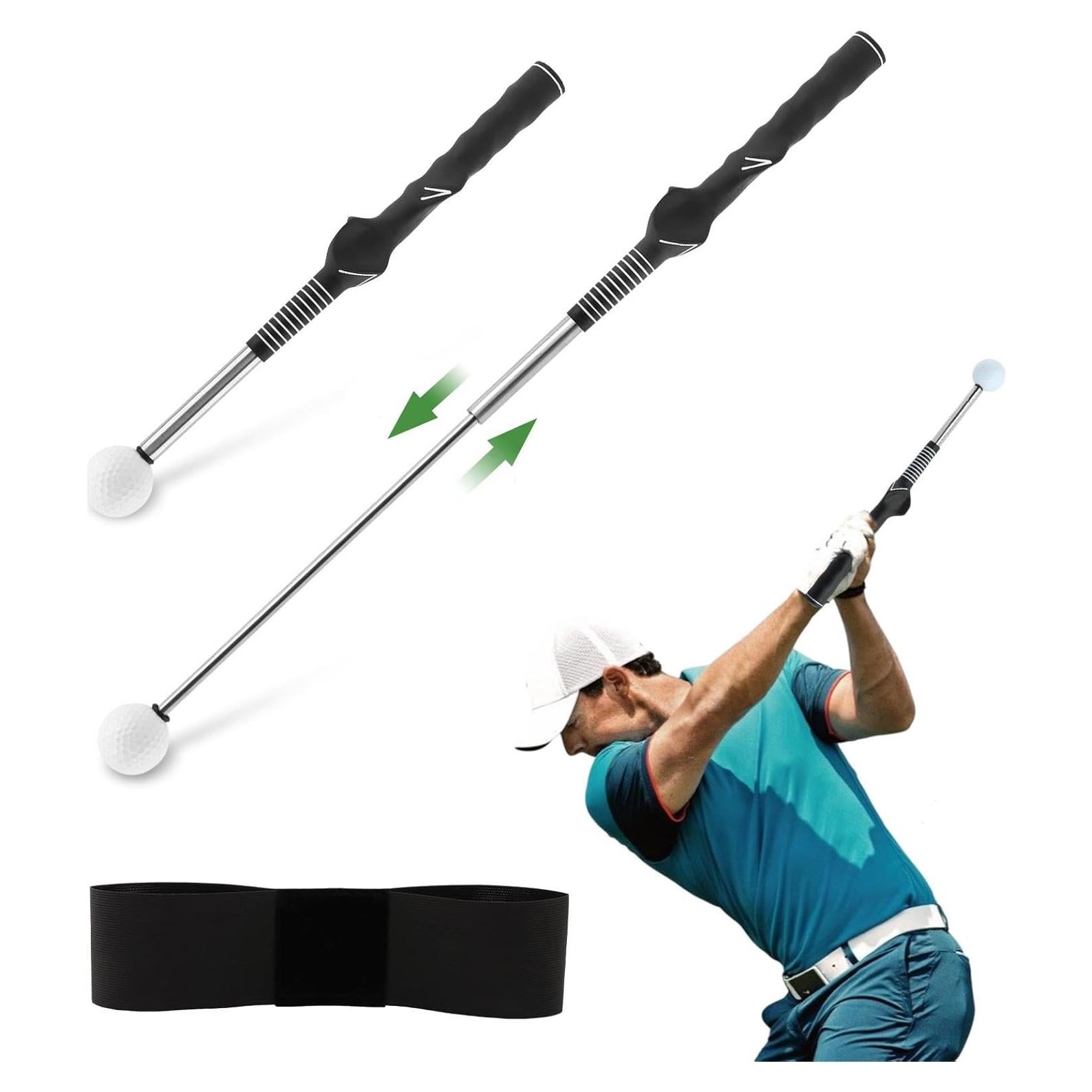 Bastón de Práctica de Golf TILZIKA Retráctil con Clic 66cm