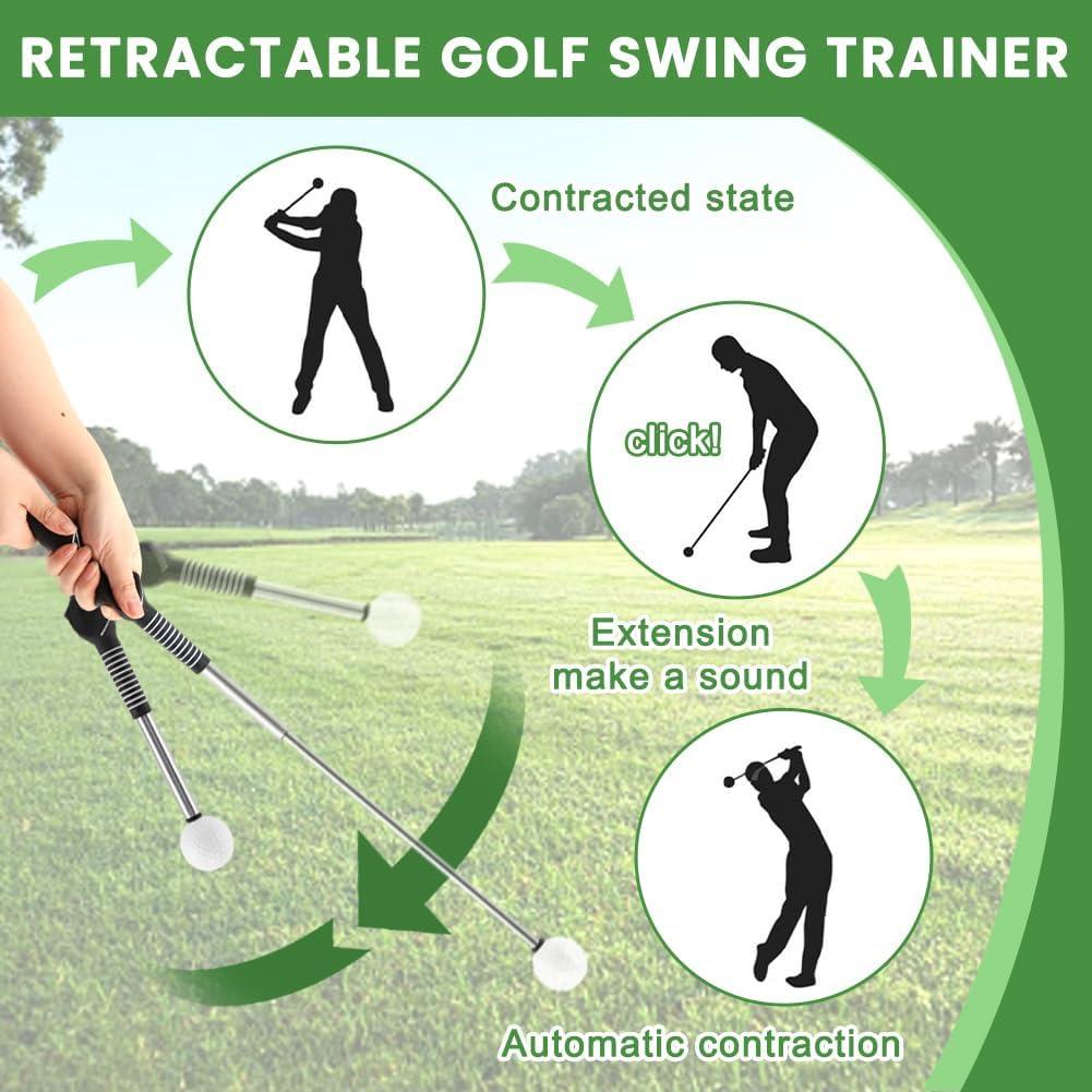 Bastón de Práctica de Golf TILZIKA Retráctil con Clic 66cm