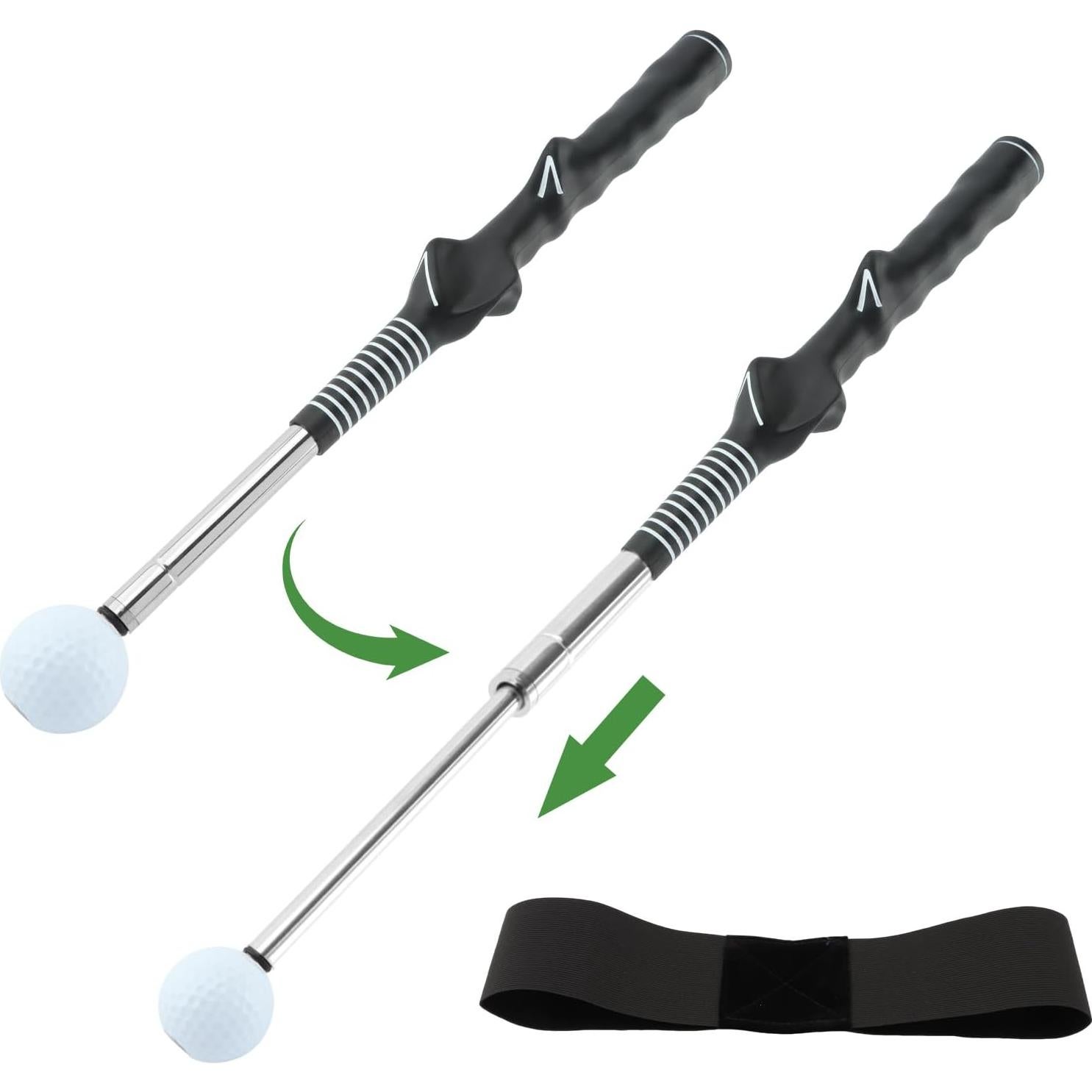 Bastón de Práctica de Golf TILZIKA Retráctil con Clic 66cm