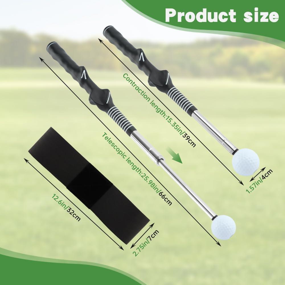 Bastón de Práctica de Golf TILZIKA Retráctil con Clic 66cm