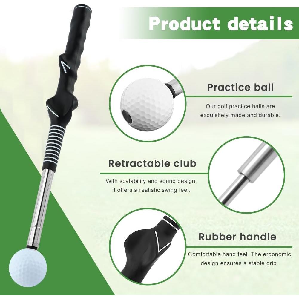 Bastón de Práctica de Golf TILZIKA Retráctil con Clic 66cm