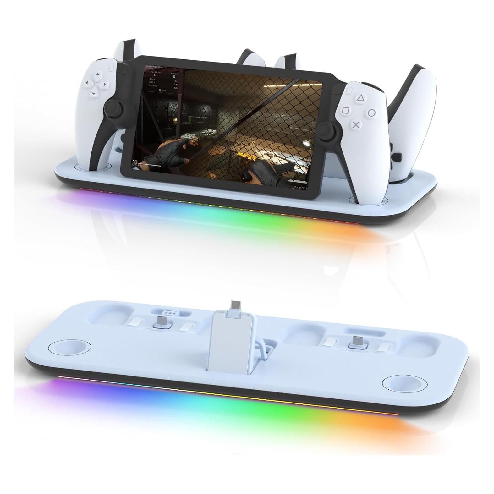 Soporte de Carga KEPLUG PS5 Portal con Luz RGB y USB-C