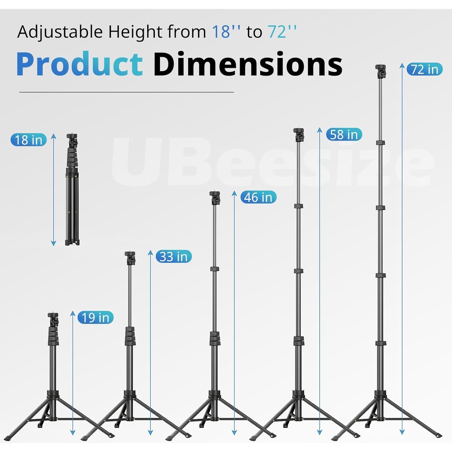 Trípode UBeesize para Teléfono 182.88 cm con Control Remoto