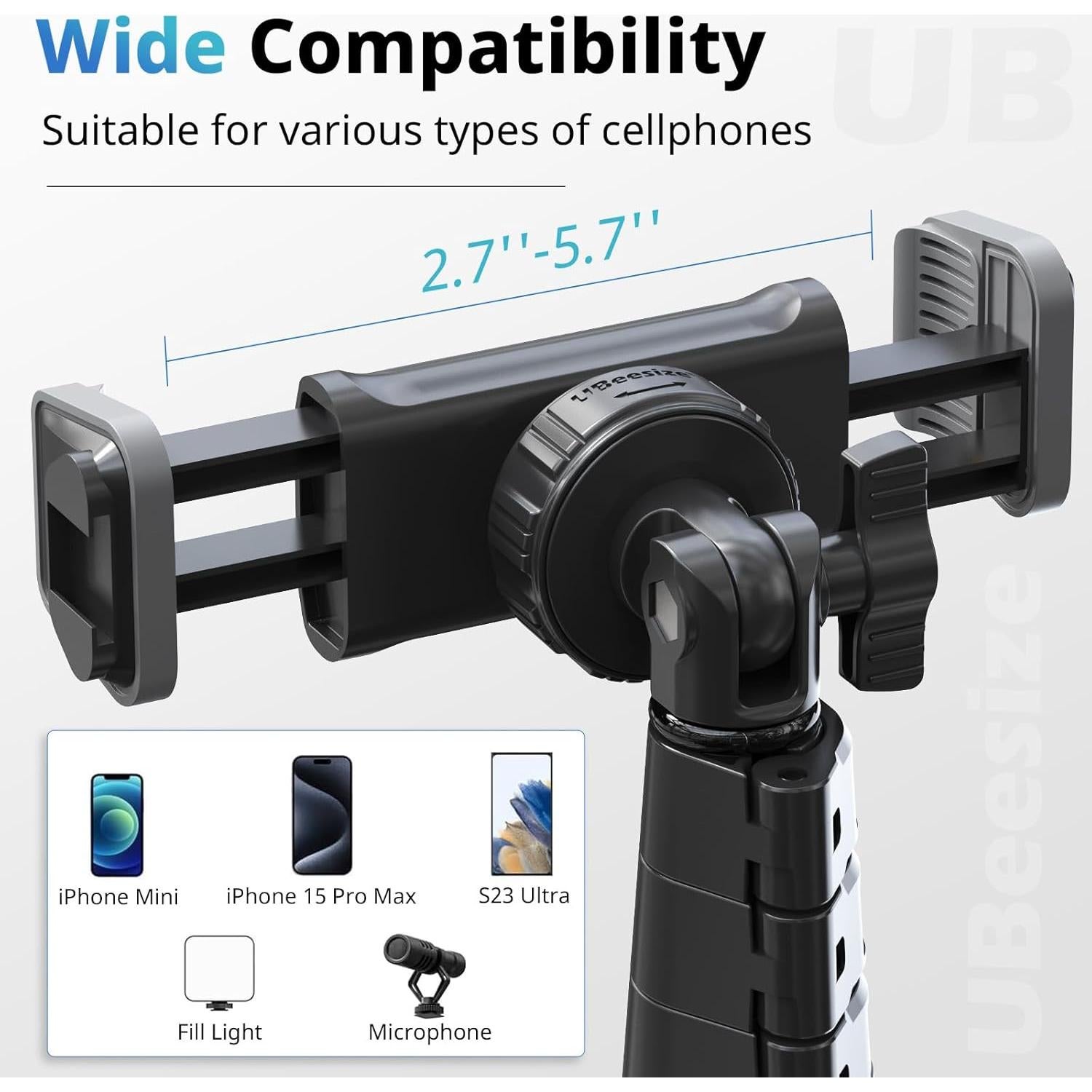 Trípode UBeesize para Teléfono 182.88 cm con Control Remoto